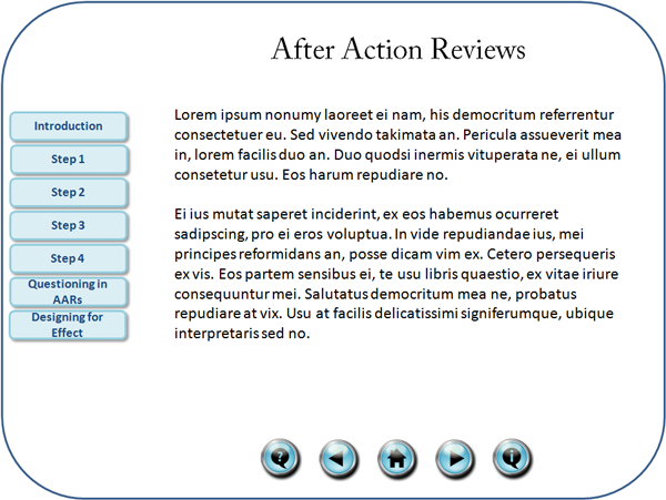 eLearning Interface: example 1