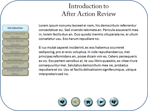 eLearning Interface: Example 2